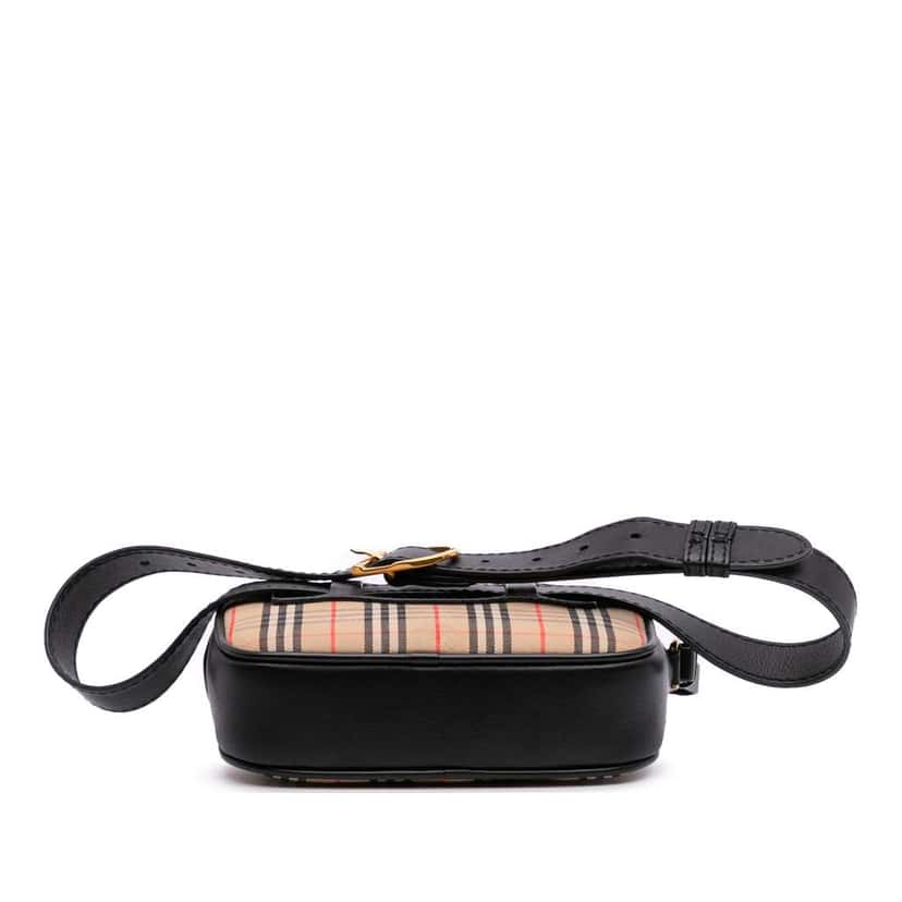 Burberry Haymarket Check Canvas 1983 Link Belt Bag Brown Canvas Good condition - Inside View