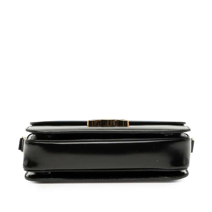 Celine Classique Shiny Calfskin Triomphe Crossbody Black Leather Good condition - Inside View