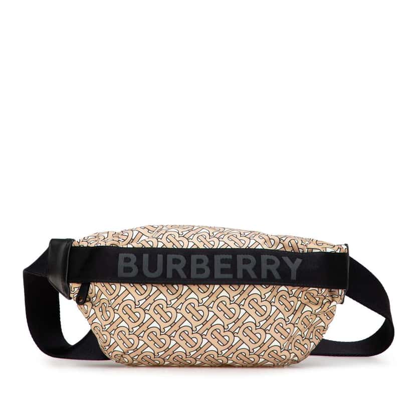 Burberry TB Monogram Nylon Sonny Belt Bag Brown Very good condition - Front View