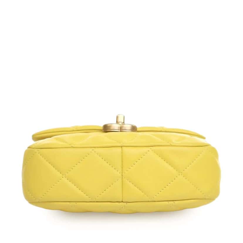 Chanel Mini Quilted Lambskin Candy Chain Flap Yellow Leather Good condition - Box View