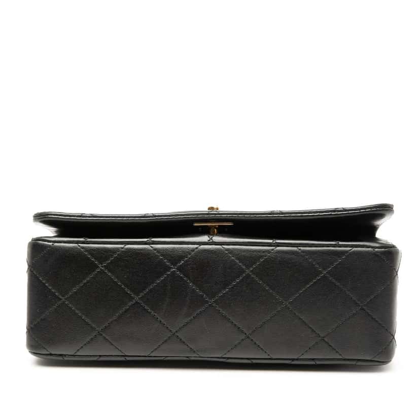 Chanel Mini CC Quilted Lambskin Full Flap Black Leather Good condition - Inside View