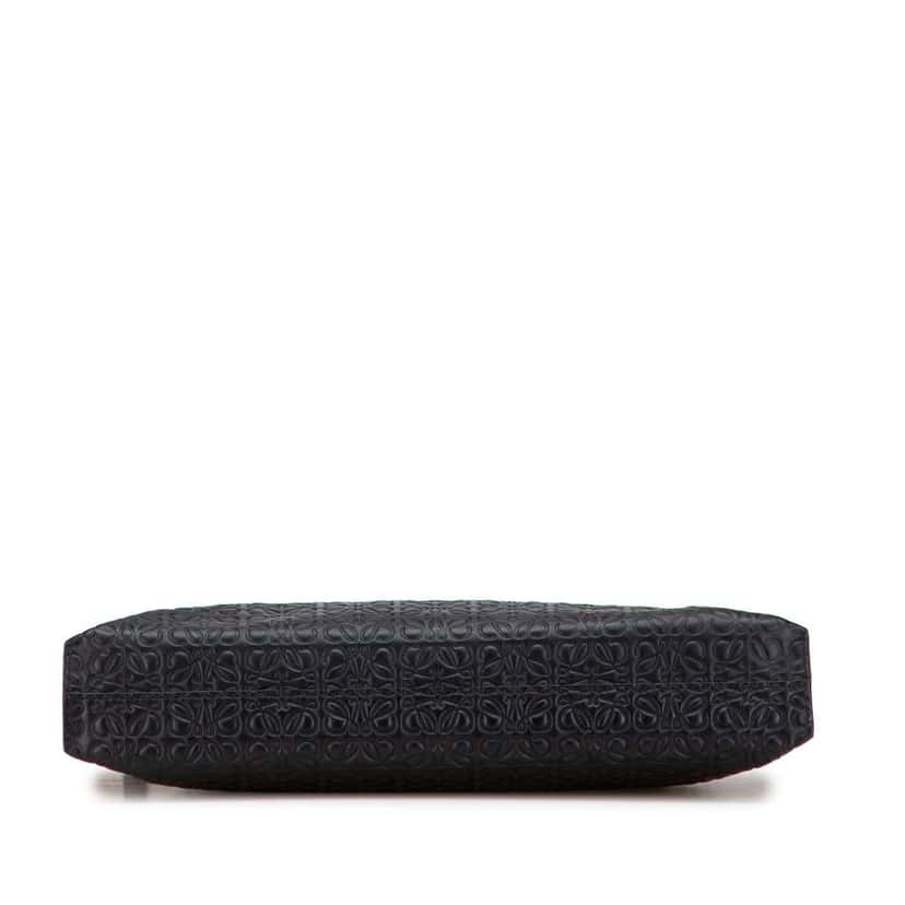 Loewe Embossed Leather Anagram Repeat T Clutch Black Leather Good condition - Inside View
