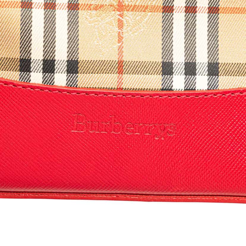 Burberry Haymarket Check Canvas Shoulder Bag Brown Canvas Good condition - Box View