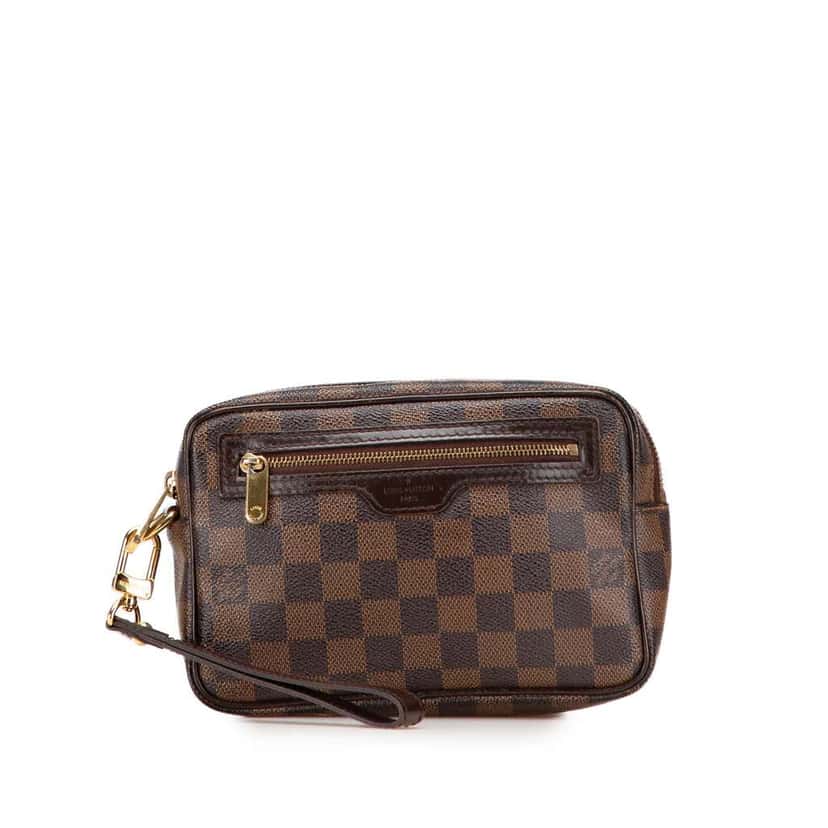 Louis Vuitton Damier Ebene Pochette Billets Macao Brown Very good condition - Front View