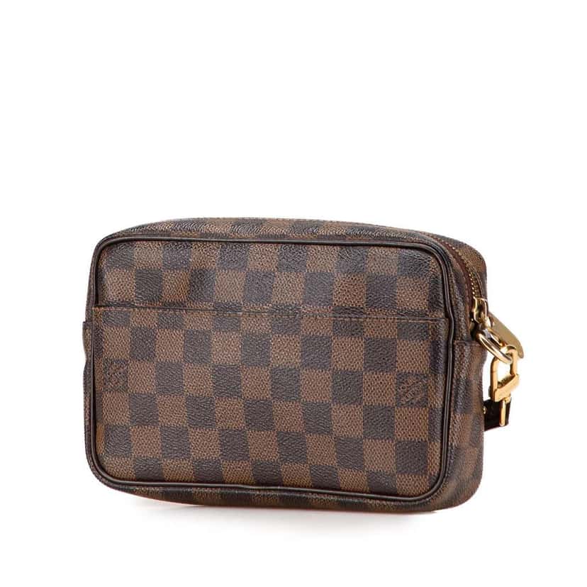 Louis Vuitton Damier Ebene Pochette Billets Macao Brown Very good condition - Back View