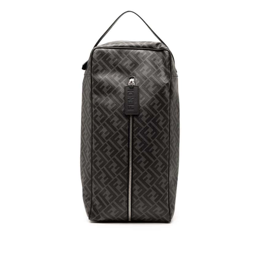 Fendi Zucca Coated Canvas Shoe Case Grey Canvas Very good condition - Front View