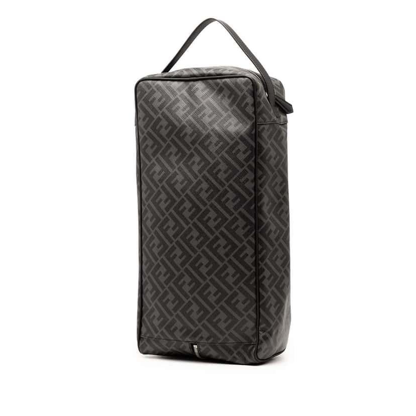 Fendi Zucca Coated Canvas Shoe Case Grey Canvas Very good condition - Back View