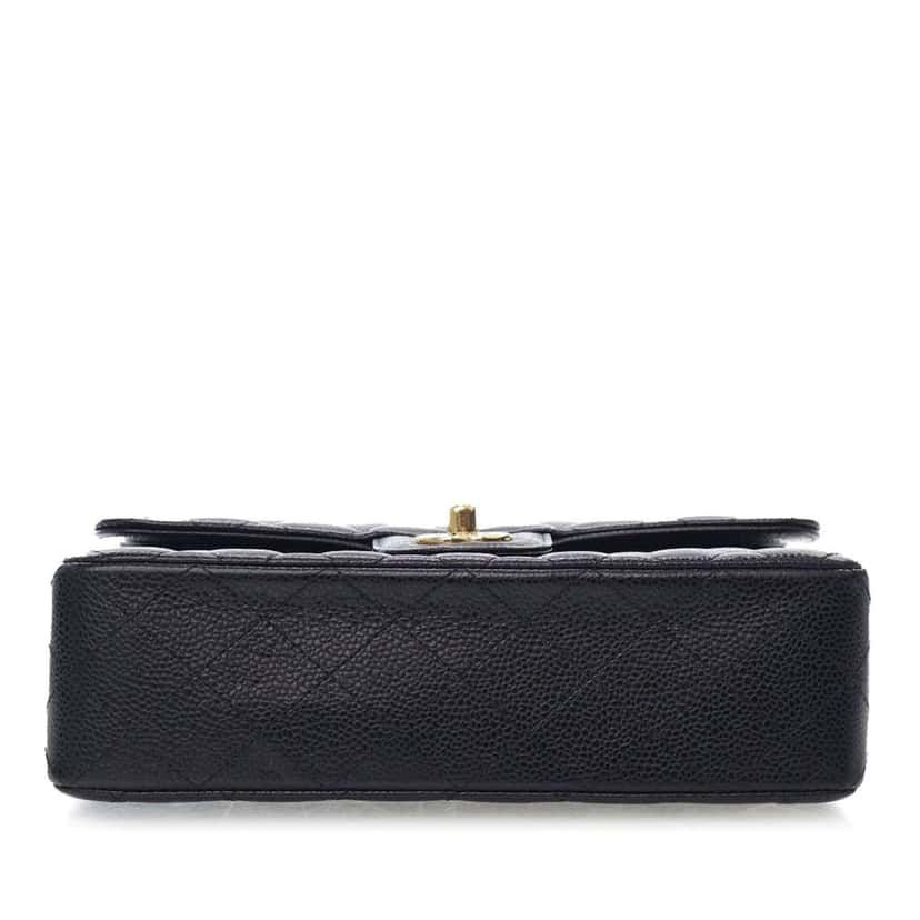 Chanel Small Classic Caviar Double Flap Black Leather Good condition - Inside View