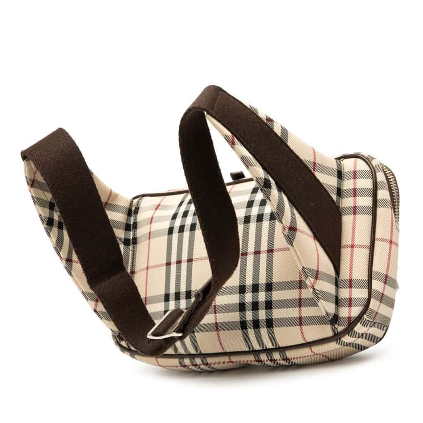 Burberry House Check Canvas Belt Bag Brown Canvas Good condition - Back View
