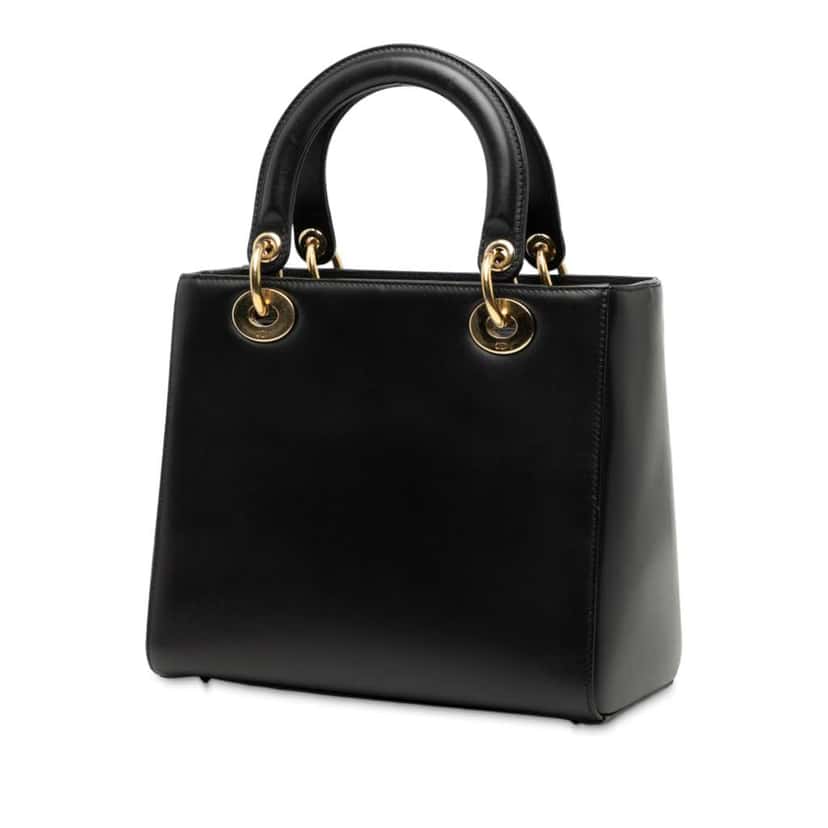 Dior Medium Calfskin Pockets Lady Dior Black Leather Good condition - Back View