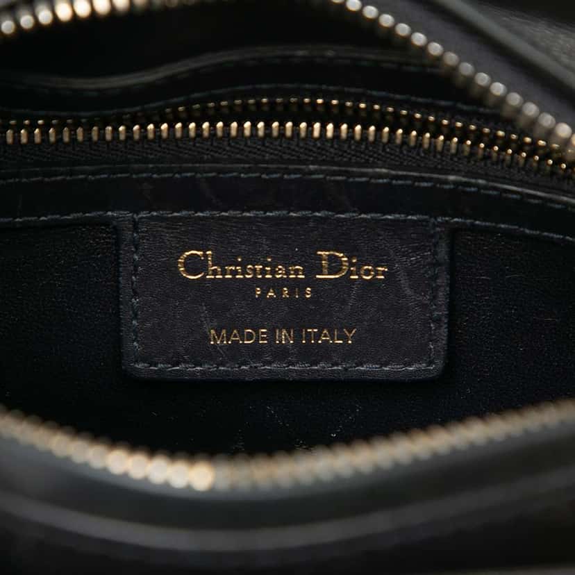 Dior Medium Calfskin Pockets Lady Dior Black Leather Good condition - Box View