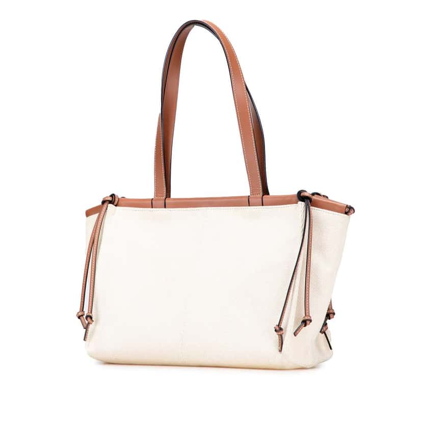 Loewe Small Canvas Cushion Tote Brown Canvas Good condition - Back View