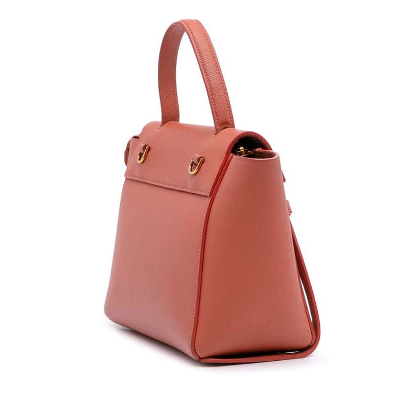 Celine Nano Grained Calfskin Belt Bag Orange Leather Good condition - Back View