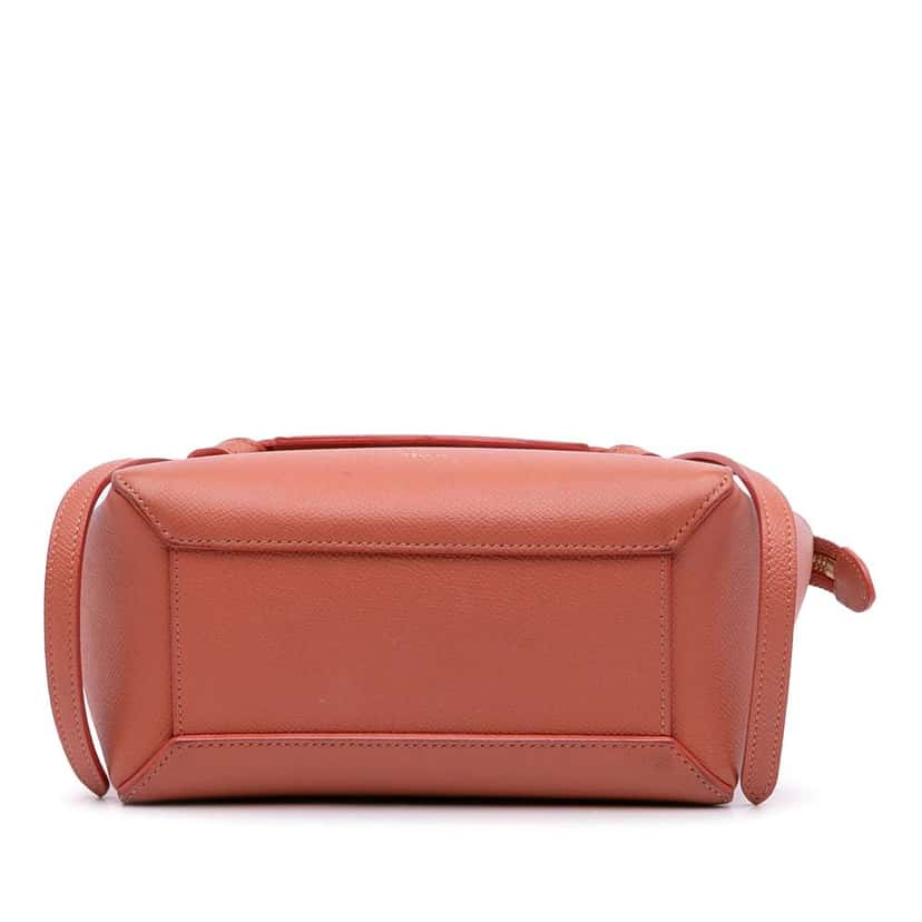 Celine Nano Grained Calfskin Belt Bag Orange Leather Good condition - Inside View