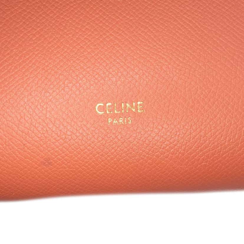 Celine Nano Grained Calfskin Belt Bag Orange Leather Good condition - Box View