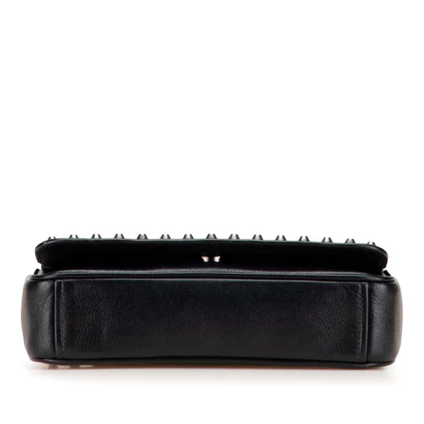 Prada Small Studded Glace Calf Chain Flap Black Leather Good condition - Inside View