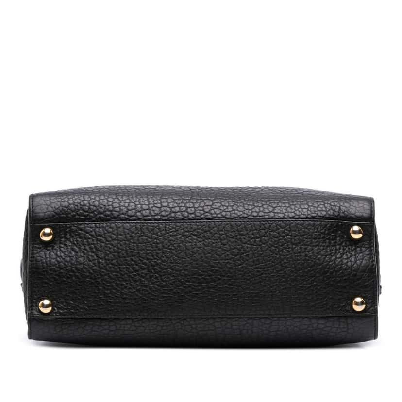 Burberry Medium Grained Leather Clifton Satchel Black Leather Good condition - Inside View