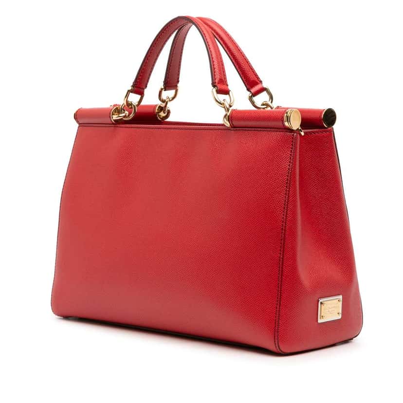 Dolce & Gabbana Medium Leather Miss Sicily Satchel Red Leather Good condition - Back View