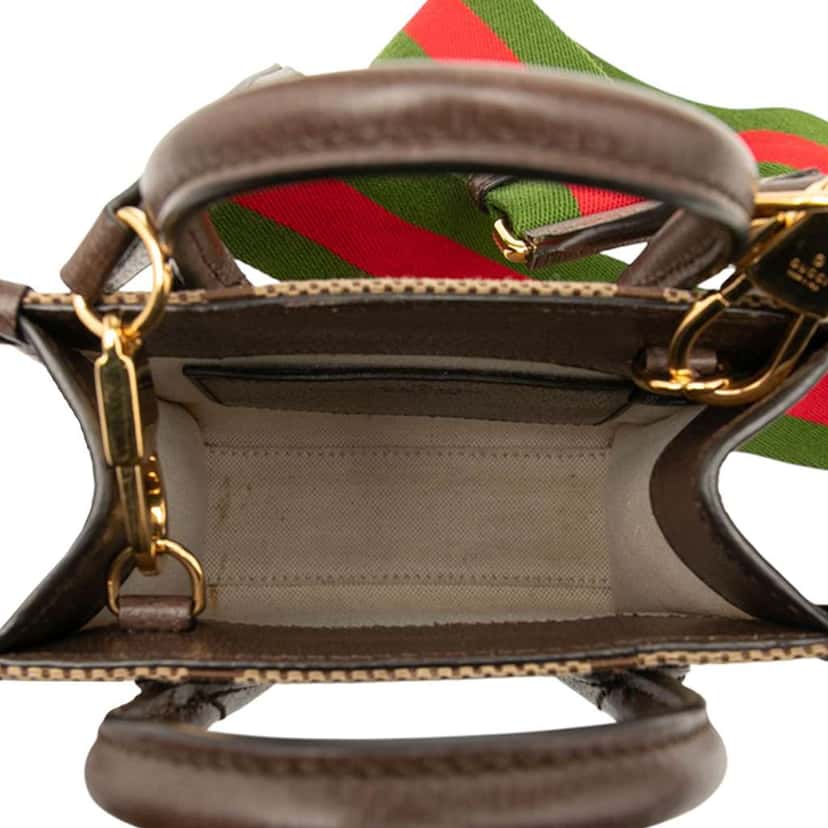 Gucci Mini Jumbo GG Canvas Web Satchel Brown Canvas Good condition - Model View