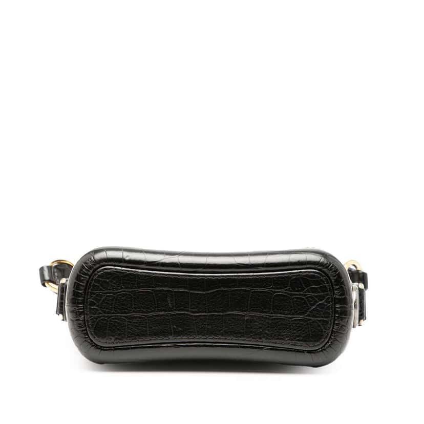 Chanel Small Croc Embossed Calfskin Gabrielle Hobo Black Leather Good condition - Inside View