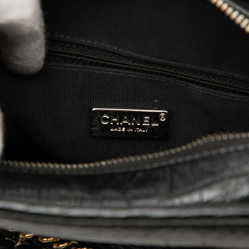 Chanel Small Croc Embossed Calfskin Gabrielle Hobo Black Leather Good condition - Box View