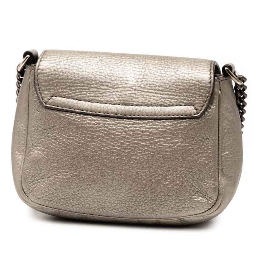 Gucci Small Metallic Leather Soho Chain Flap Crossbody Gold Leather Good condition - Back View