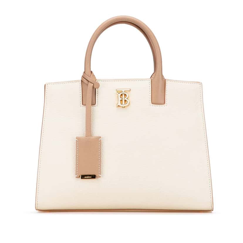 Burberry Mini Bicolor Leather Frances Tote Brown Leather Good condition - Front View