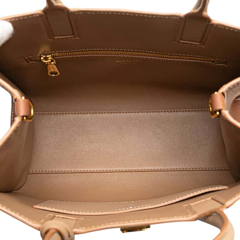 Burberry Mini Bicolor Leather Frances Tote Brown Leather Good condition - Model View