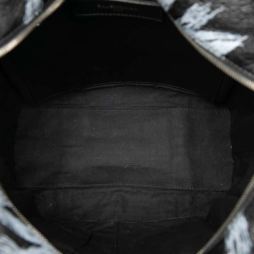 Balenciaga S Lambskin Graffiti Bazar Shopper Satchel Black Leather Good condition - Model View