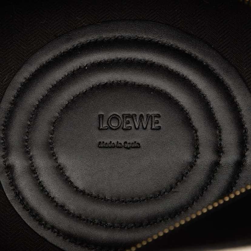 Loewe Small Shiny Calfskin and Canvas Paseo Satchel Brown Leather Good condition - Box View