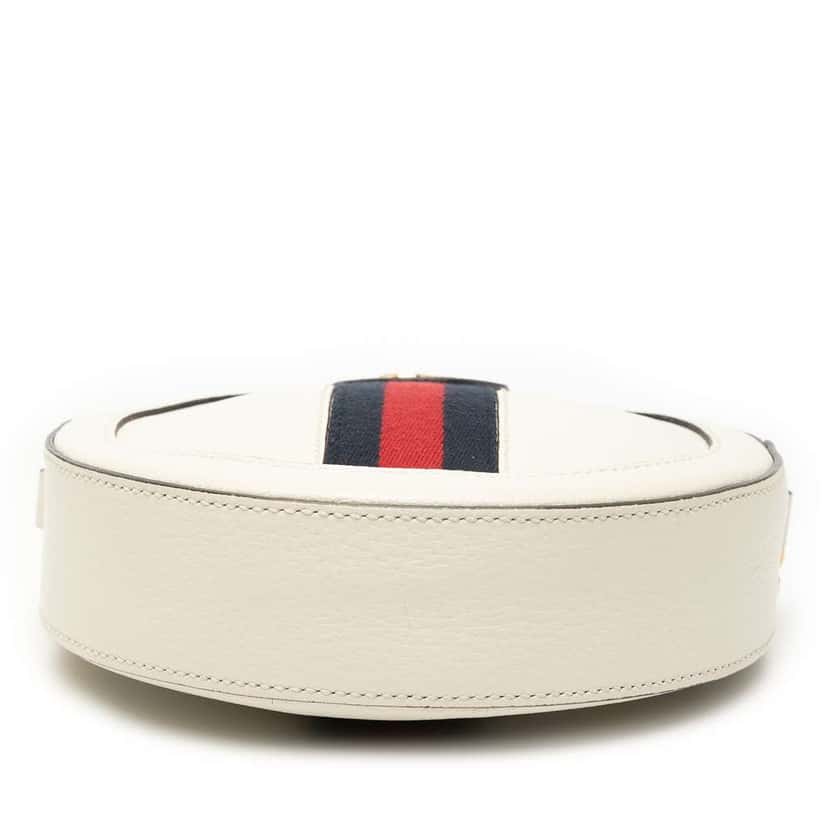 Gucci Mini Leather Ophidia Round Crossbody White Leather Good condition - Inside View