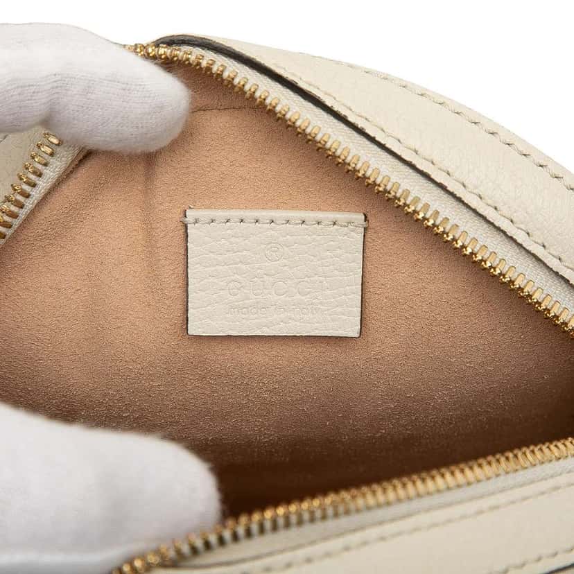Gucci Mini Leather Ophidia Round Crossbody White Leather Good condition - Box View