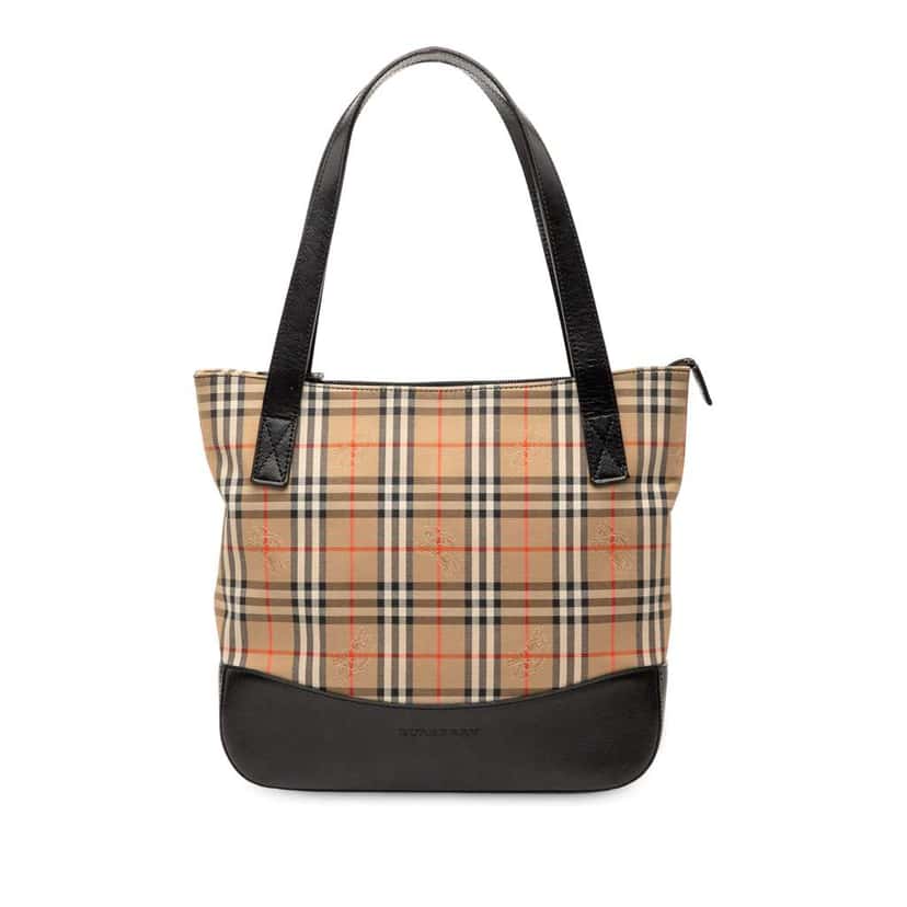 Burberry Haymarket Check Canvas Tote Brown Canvas Good condition - Front View