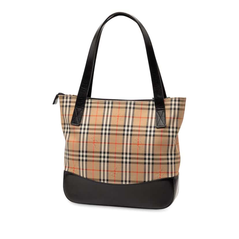 Burberry Haymarket Check Canvas Tote Brown Canvas Good condition - Back View