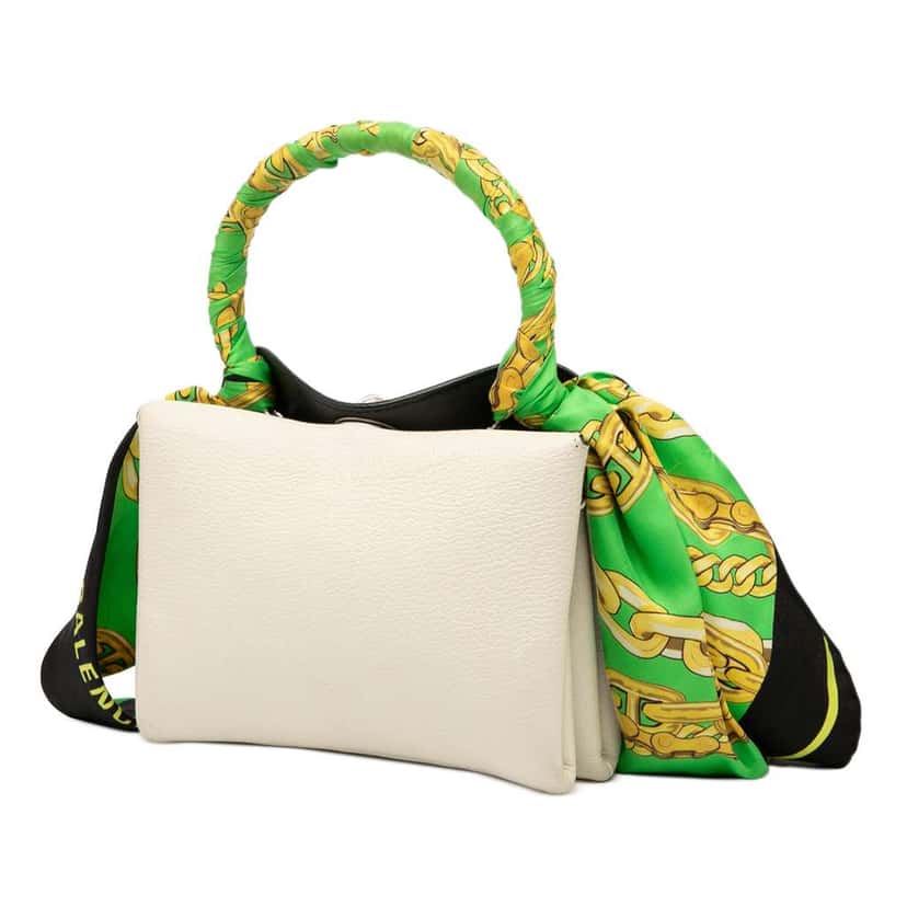Balenciaga Leather Flap Scarf XS White Leather Good condition - Back View