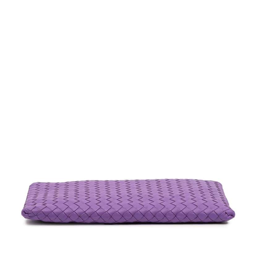Bottega Veneta Nappa Intrecciato Clutch Purple Leather Good condition - Inside View