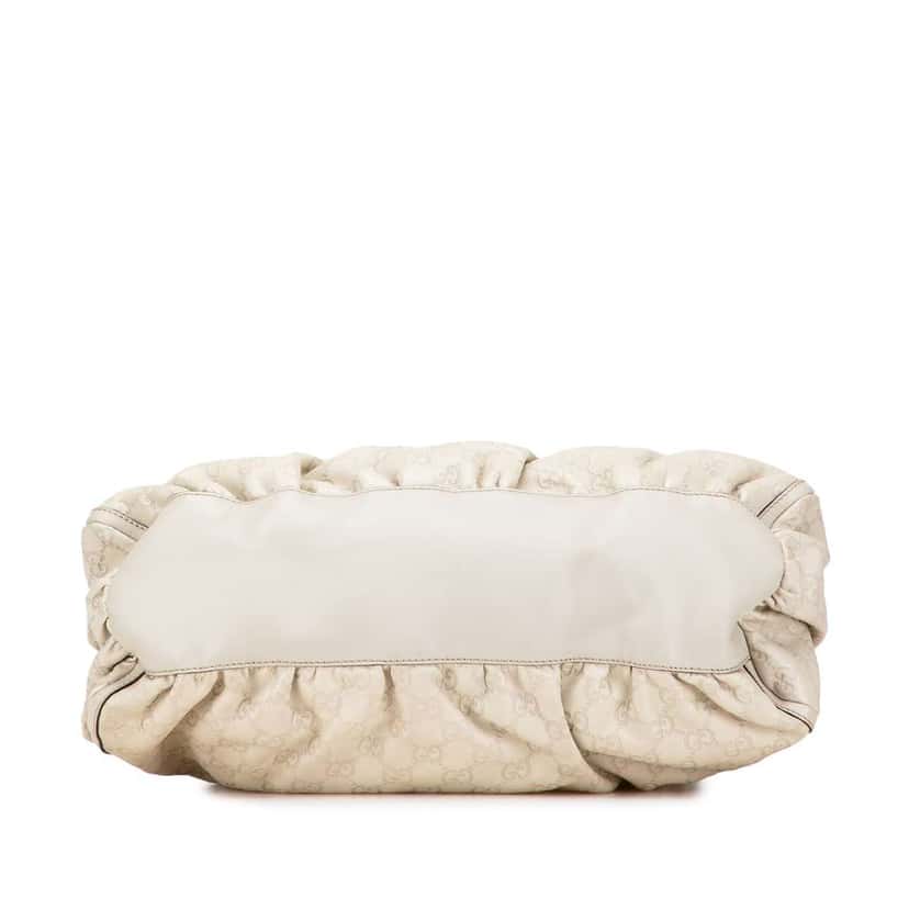 Gucci Guccissima Abbey D Ring Shoulder Bag White Leather Good condition - Inside View