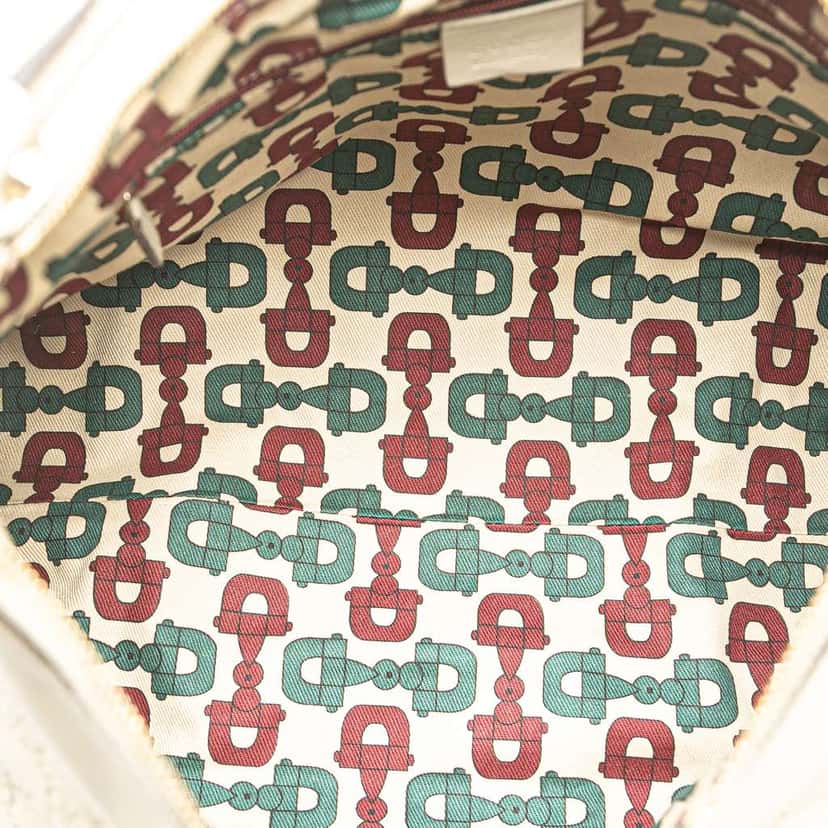 Gucci Guccissima Abbey D Ring Shoulder Bag White Leather Good condition - Model View