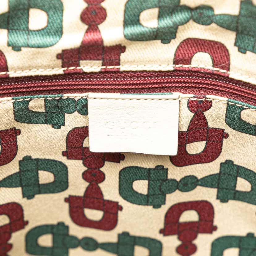 Gucci Guccissima Abbey D Ring Shoulder Bag White Leather Good condition - Box View