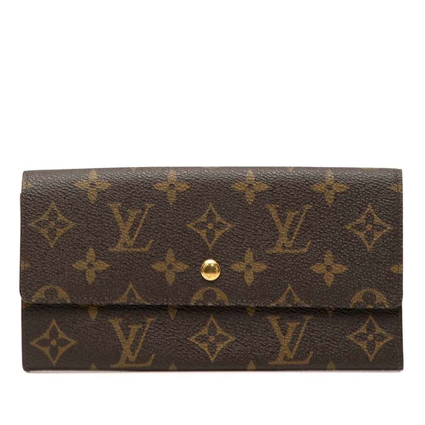 Louis Vuitton Monogram Porte Monnaie Credit Long Wallet Brown Good condition - Front View