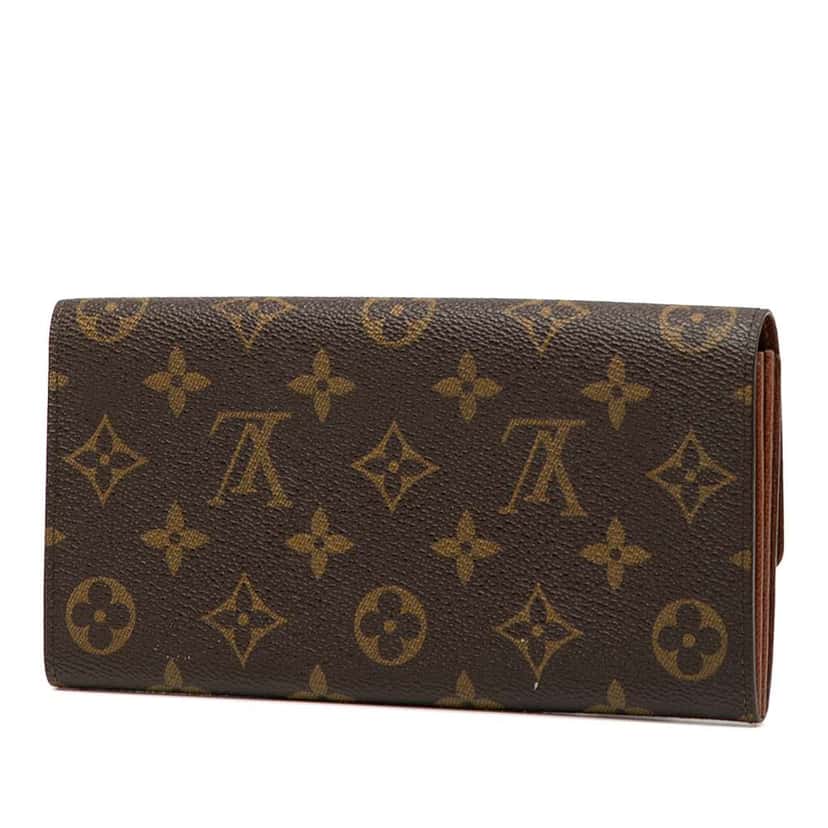 Louis Vuitton Monogram Porte Monnaie Credit Long Wallet Brown Good condition - Back View