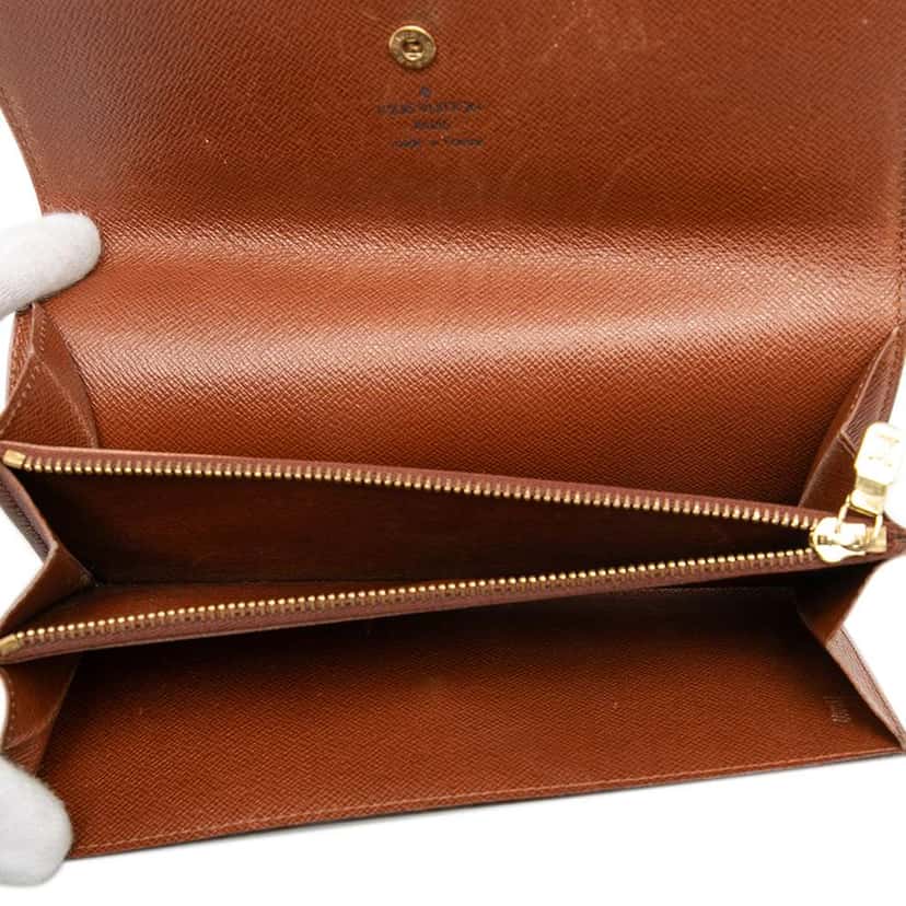 Louis Vuitton Monogram Porte Monnaie Credit Long Wallet Brown Good condition - Model View