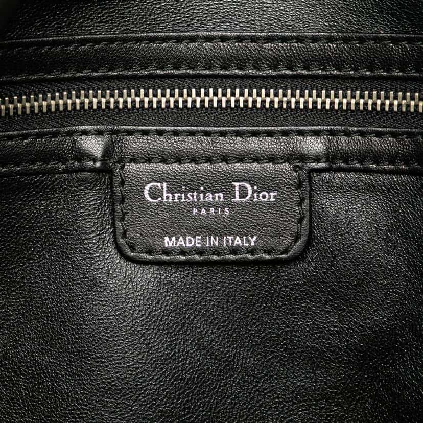 Dior Large Woven Lambskin Lady Dior Soft Shopping Tote Black Leather Good condition - Box View