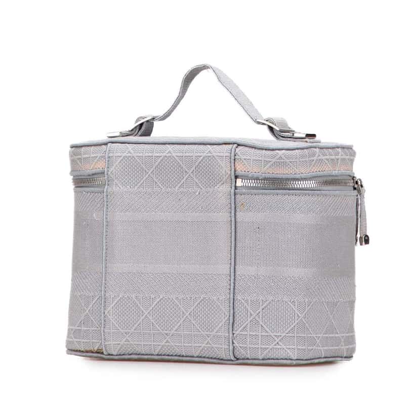 Dior Canvas Cannage Diortravel Vanity Case Grey Canvas Very good condition - Back View