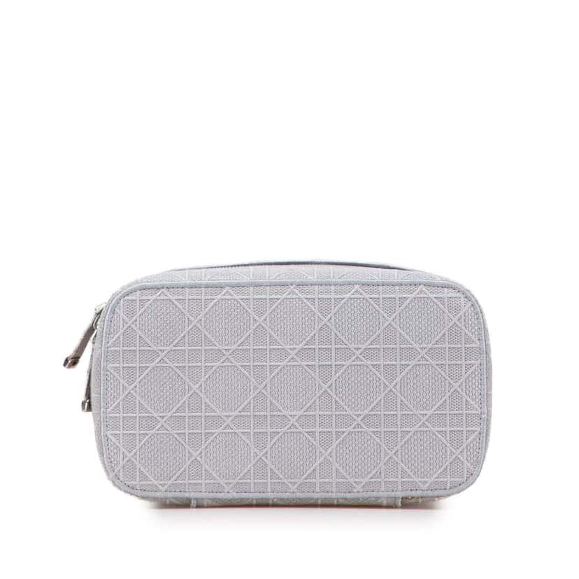 Dior Canvas Cannage Diortravel Vanity Case Grey Canvas Very good condition - Inside View