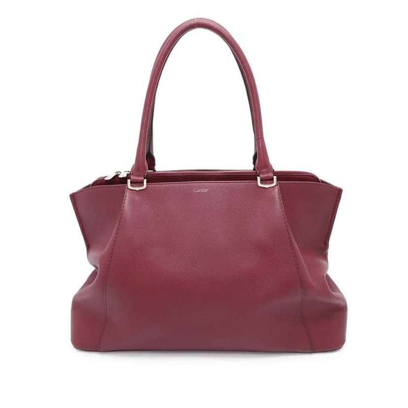 Cartier Medium Leather C De Cartier Tote Red Leather Good condition - Front View