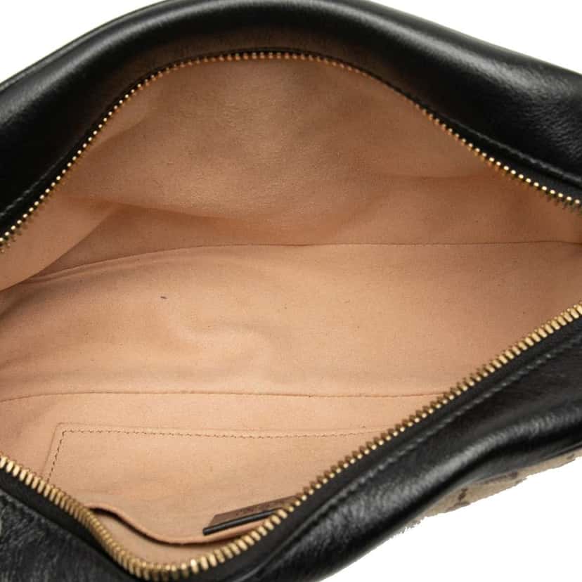 Gucci Small GG Marmont Matelasse GG Canvas and Leather Crossbody Brown Canvas Good condition - Model View