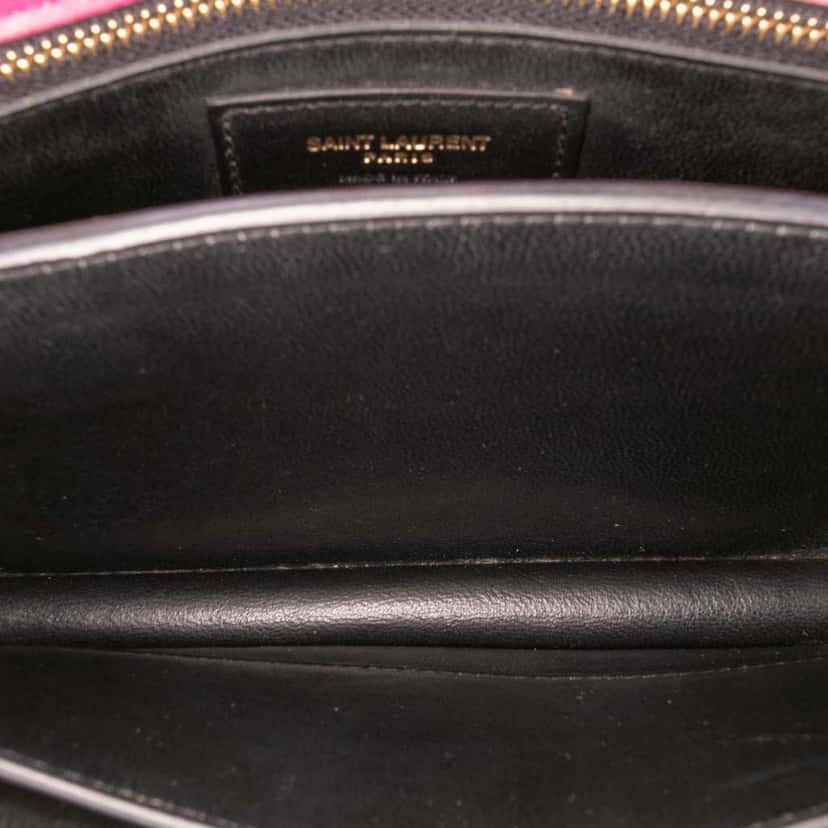 Saint Laurent Smooth Calfskin Monogram Cassandra Clasp Bag Purple Leather Good condition - Model View