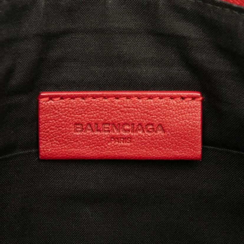 Balenciaga Veau Motocross Classic Metallic Edge Clutch Red Leather Good condition - Box View