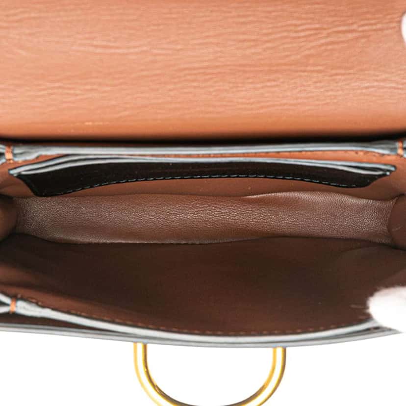 Burberry Small Goatskin Trimmed House Check Canvas D Ring Crossbody Brown Canvas Good condition - Model View